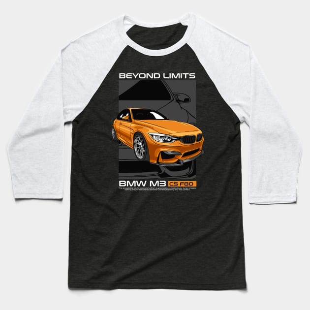 M3 F80 Beyond Limits Baseball T-Shirt by Harrisaputra